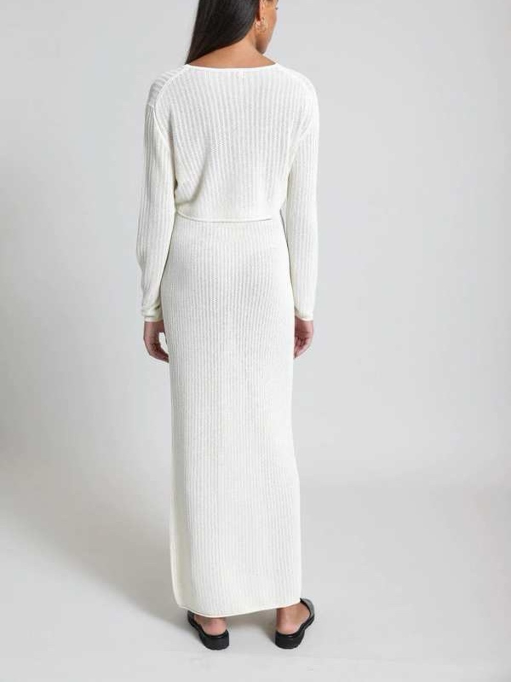 Leset Brand New (NWT) Jasmine Pointelle Maxi Skirt - Off- White - Picture 2 of 7